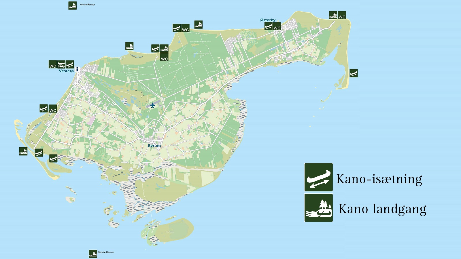 Havkajak Læsø - landingssteder